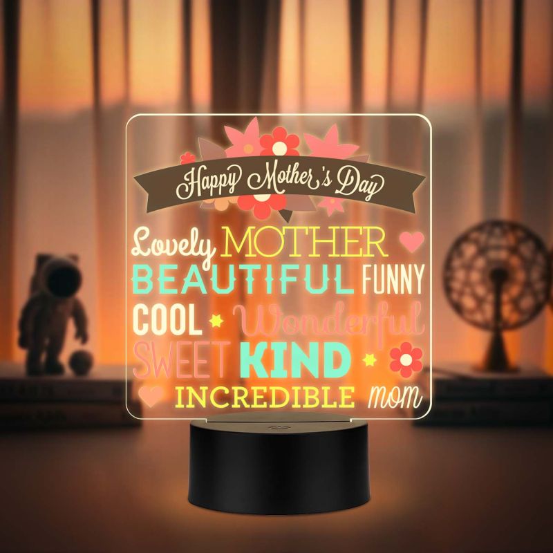 Heartfelt Inspirational Lamp for Mom – Warm White LED USB Light
